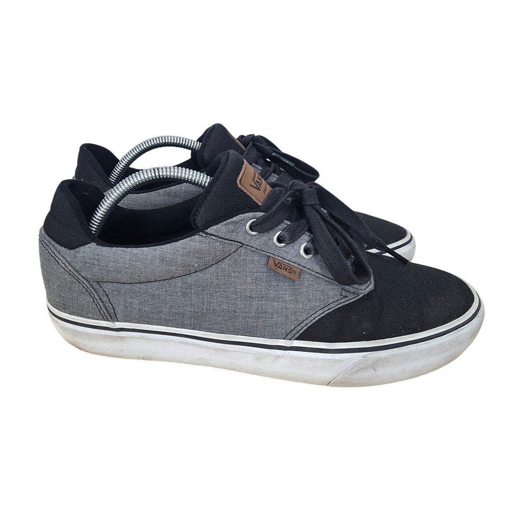 Vans Atwood Deluxe Sneakers Men 10.5 Black Gray Canvas Skater Shoes Comfort